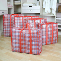 Sturdy Moving Bags and Laundry Bags, 105.6L Breathable Storage Bag with Zipper, Reinforced Stackable Woven Polypropylene for Shoes and Moving