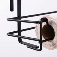 Cabinet Hanging Rack and Storage Organizer for Daily Use, Iron Under Paper Towel Holder with Spray Painted Finish