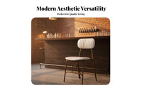 Industrial Design Upholstered High-Back Bar Stool Sturdy Metal Frame Counter Chair Retro Design Seating Furniture Soft Padded Seat for Restaurant Owners, Homeowners, Adults, Cafe, Kitchen, Dining Room