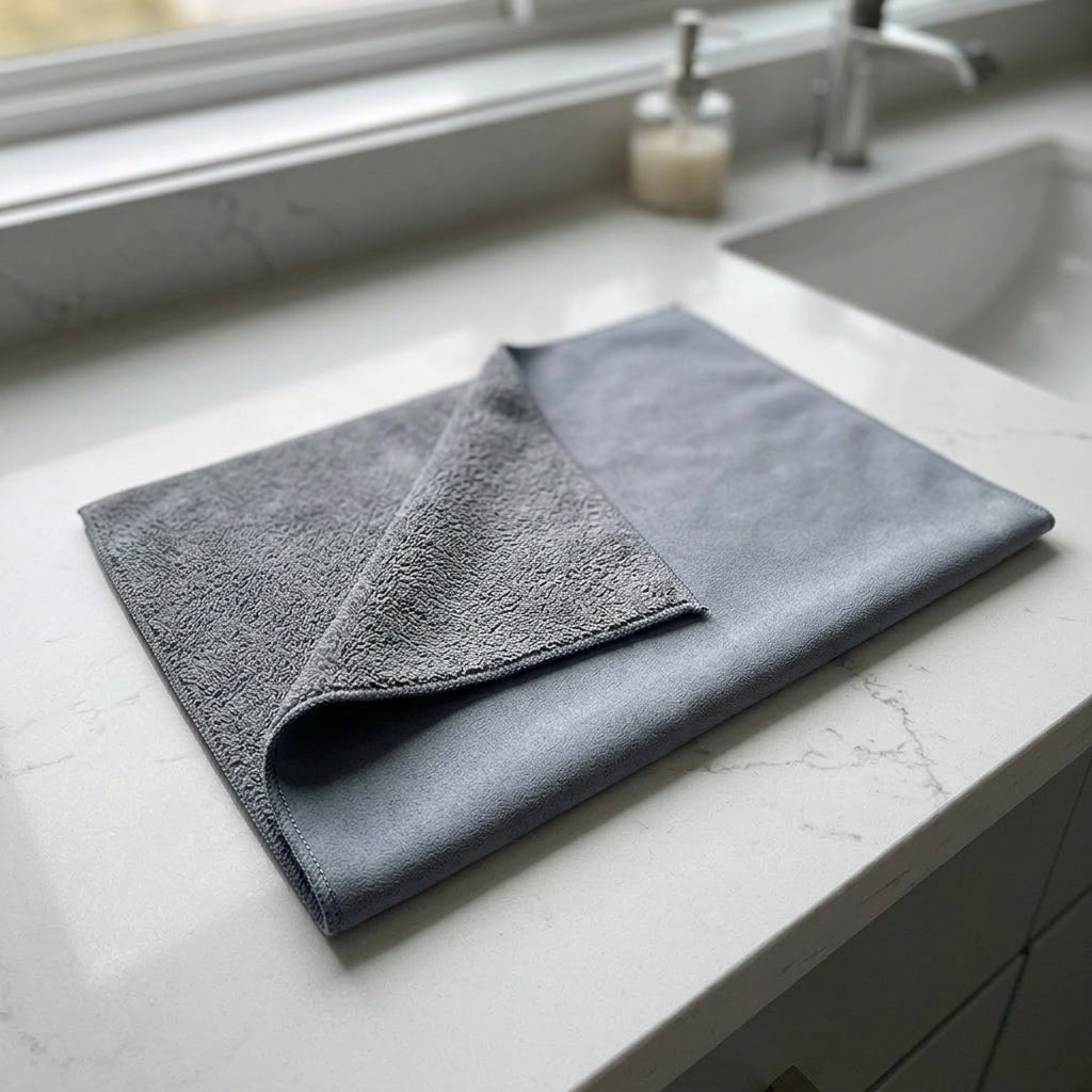 500 GSM Microfibre Cloth and Car Drying Towel, Absorbent Car Cloth for Detailing, Gray Coral Fleece Multi-Purpose Cleaning Tool