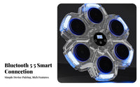Bluetooth Connectivity Smart Music Boxing Machine Adjustable Speed Music Boxing Machine Family Fun Wall Mounted Punching Target Stress Relief for Beginners, Adults, Kids, Indoor, Gym, Living Room, Office