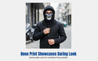 Thermal head print face cover, fleece balaclava neck gaiter, windproof headscarf for outdoor cycling, skiing