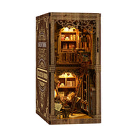 Mini Library Scene DIY Mini Library Scene Kit Woodgrain Decor for Bookshelf