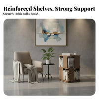 Space-Saving Design 360 revolving book shelf flexible Use Revolving Book Tower Large Capacity book shelf Stable Base for Children, Students, Parents, Living Room, Playroom, Bedroom, Corner