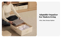 Lidded textile Box Large Capacity Lidded Clothing container Stackable for Dorm Room