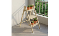 Wide Steps Portable V-Shaped Ladder Anti-Slip Treads 4 Step Folding Ladder Two-in-One Use Household Tool for Housewarming