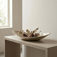 Boat Tray Gold Centerpiece Bowl Long Platter for Living Room