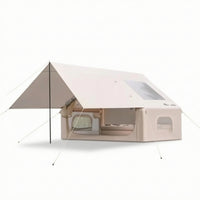 Inflatable Tent with Awning Spacious Inflatable Tent with Mesh Openings and Doors Portable for Outdoor Trips, Car Camping