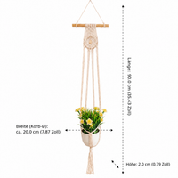 Macrame Plant Hanger, Handwoven Plant Hanger from Natural Fiber Rope, 85cm Long, for Indoor & Outdoor, Garden & Balcony, Nordic Style
