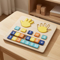 Removable Tiles Finger Arithmetic Board Recessed Slots Finger Counting Board Colorful Wooden Counting Toy for Children