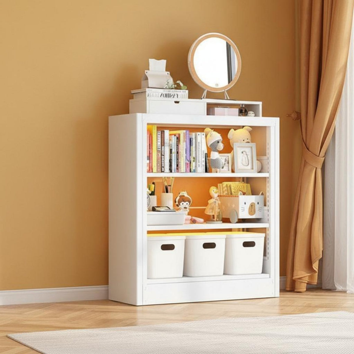 Sturdy and Long-Lasting Multi-Layer Bookshelf Versatile Design Freestanding Book Rack Heavy-Duty Bookcase Space-Saving for Students, Homeowners, Office Workers, children's Room, Study, Bedroom