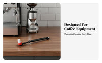 2-in-1 Design Espresso Machine Cleaning Brush Double-Use Coffee Machine Cleaning Brush Sturdy Nylon Bristles for Baristas, Cafe