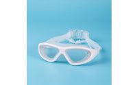 Crystal Clear Lens Large Frame Swim Goggles Leak-Proof Seal Large Frame Water Goggles Soft Silicone Anti-Fog Swimming Glasses Adjustable Strap for Adults, Nearsighted Swimmers, Pool, Beach