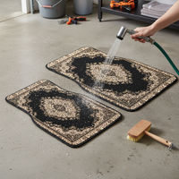 TEMU Vintage Nordic Style Car Floor Mats 4-Piece Set