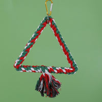 Solid Wood Parrot Toys for Budgies, Cockatiels and Lovebirds, Climbing Rope and avian perch for Cockatiels, Finches