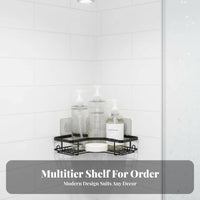 Adhesive Corner Organizer Set No Drilling Adhesive Shower Organizer Set Damage Bathroom Organizer for Residents, Students, Powder Room, Kitchen
