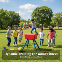 Padded Top Gymnastics Jump Ing Buck Non-Slip Feet Jumping Training Equipment Multiple Sizes Available Adjustable Height Training Jump Sturdy Construction for Gymnasts, Students, Beginners, Gymnasium, School, Playground, Home