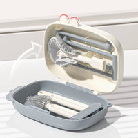 Portable Nursing Bottle Brush Set Compact Bottle Cleaning Tool Brush Set with Drainage Rack Easy to Clean for New Parents, Moms, Mobile