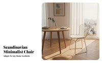Nordic design Wire Mesh Armchair Minimalist Design Vanity Stool Hollow-openwork Backrest Dining Seat Lightweight Frame for Interior Designers, Cafe Owners, Makeup Area, Bedroom, Living Room, Home Office