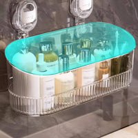 Waterproof Suction Cup Shower Holder Strong Load-Bearing Wall Mounted Bathroom Shelf Large Capacity for Renters, Dorm Room, RV, Kitchen
