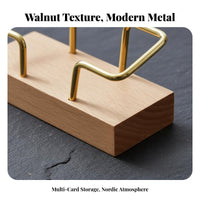 Wood Business Card Holder Minimalist Design Wooden Business Card Holder Modern Desktop Organizer for Reception Counter, Commerce Show Booth