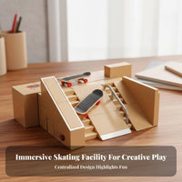 Great Gift Finger Skateboard Park Modular Design Fingerboard Skate Park Kit Easy to Assemble for Boys, Skateboarders, Desktop, Indoors, Desk