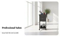 Heavy Duty Salon Station with Drawers Attractive Bowls Lockable Styling Station Easy to Clean Rolling Trolley Heat Resistant Tool Holder for Hairstylists, Hair Stylists, Cosmetology Students, Barbershop, Beauty Studio, Spa, Home Use