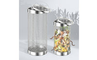 2 Pieces Inground Worm Composting Bin Mesh Worm Composter with Lid Steel in-Ground Composter Well-Aerated for Gardeners, Raised Beds, Backyard