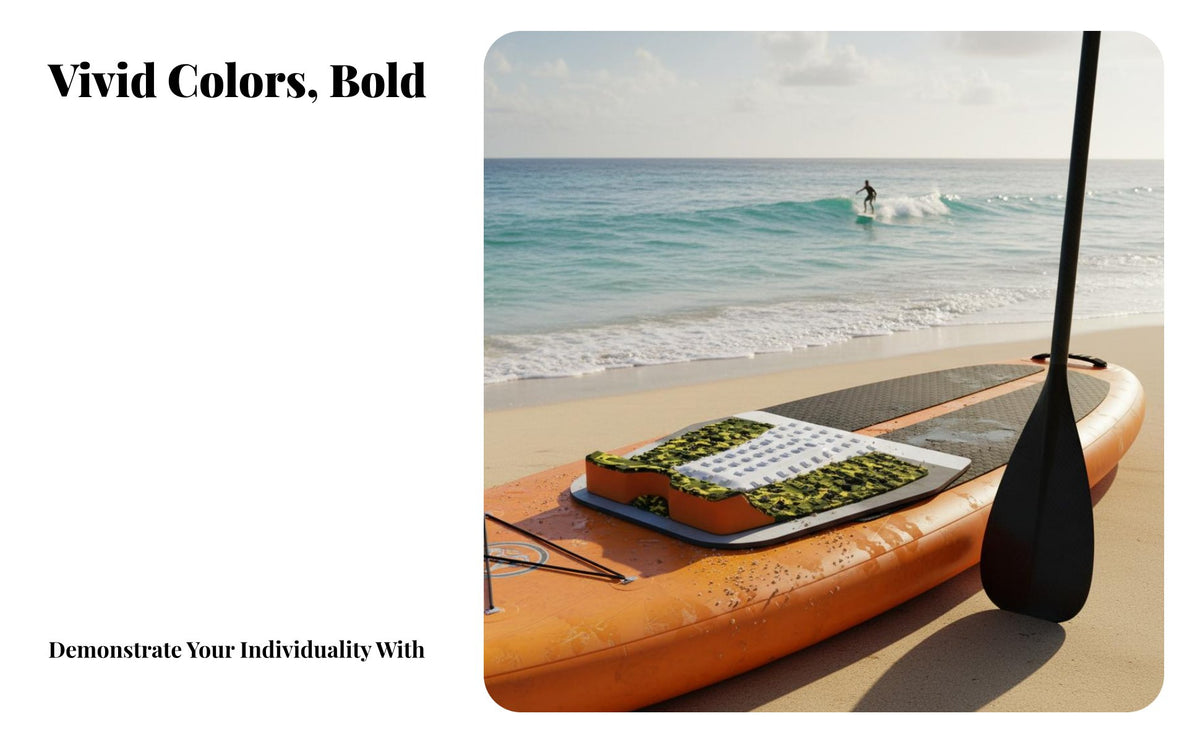 Surfboard Traction Pad Geometric Pattern D Closed-Cell Foam Deck Pad Closed-Cell Foam Deck Grip Shock Absorbing