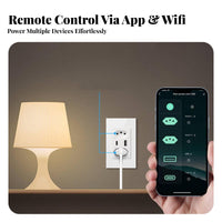 WiFi Power Outlet with Charging Port C Spoken Control Brazilian Common Wall Recept Electric Le Smart Wall Socket with Charging