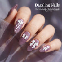 Nail Bow and Floral Branch, Crystal Rhinestone Butterfly Decals for Manicure, Elegant Tassel Design Accessories