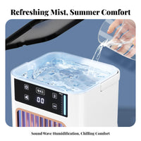 3 Speed Settings Desktop Misting Fan 7-Color LED Light Portable Air Cooler Humidifier Quiet Operation for Office Workers, Bedroom, Dorm Room