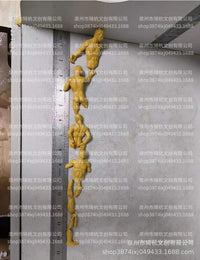 跨境热款断裂人物墙饰欧美式工业风家居墙壁隔断仿铜装饰品小摆件