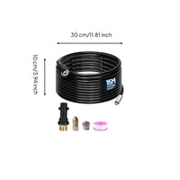 High-Pressure Hose with Fittings Heavy Duty Pressure Washer Hose with Adapters Lightweight for Drain Cleaning