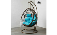 Cushioned Hanging Egg Chair with Stand Suspended Egg Chair with Stand Comfortable Comfy for Balcony