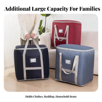 Foldable textile Box Reinforced Handles Foldable Quilt Pouch Stackable for Moving