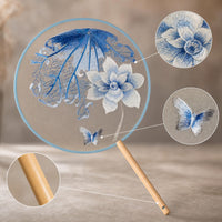 New Chinese Style Double-Sided Embroidery Round Fan, Traditional Chinese Embroidered Fan Surface, Suzhou Double-Sided Finished Fan