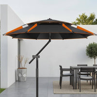 Cantilever Patio Umbrella Black Canopy Rotating Patio Umbrella Foldable 360° Rotation