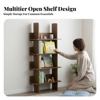 Floor-Standing Multitier Display Stand Freestanding Wavy Multi-Tier bookcase Opendesign Storage Rack Space-Saving Design for Book Lovers, Homeowners, Living Room, Bedroom, Playroom, Hallway