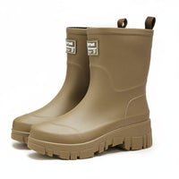 Wear-Resistant Ankle-High-Calf Rain Boots Easy to Clean Women's Ankle-High Calf Rain Boots Fashionable Design Fashion Rainboots Comfortable Insole for Kitchen Work, Outdoor, Gardening