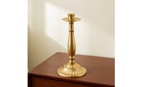 Candlestick with Fluted Base Polished Taper Candle Holder Fluted Candlestick Holder Sturdy Versatile for Dining Tables