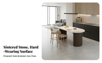 Luxurious Look Oval Pedestal Dining Set Modern and design Kitchen Table and Chairs scuffResistant Top Household Furniture Minimalist Design for Small Apartment Dwellers, Families, homeowners, Home