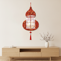 Gourd Fu Character Wall Hanging Decor with Tassel for Living Room Entrance