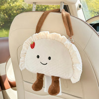 Cute Soft Fabric Tissue Holder Quilted Car Tissue Holder Decorative Organizer Soft for Drivers