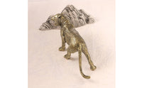 Brass Tiger Figurine Gold-Toned Standing Tiger Statue Tabletop House Decoration for Display Shelf