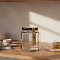 Hexagonal Glass Jar Through Design Airtight Glass Jar Dustproof Clear Food Storage Canister for Beekeepers, Canners, Home Canning