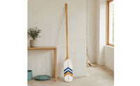 Decorative Wooden Paddle with Chevron Accents Nautical Paddle Wall Decor Coastal Wooden Oar with Geometric Design Beach for Cabin, Entryway