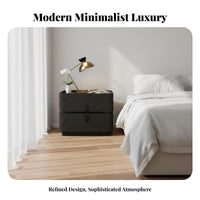 Minimalist Design Nightstand with Drawers Designer Design Cylindrical 2-Drawer End Table Ample Storage Bedside Cabinet Multi-Purpose Use for Homeowners, Renters, Students, Apartment, Living Room, Away Fromice, Entryway