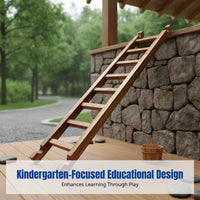 Personalized Carbonized Climbing Frame, Wooden Slide, Balance Board, Kids Educational Play