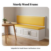 Space Saving Window Seat Storage Cabinet Sturdy Wooden Frame Storage Bench with Backrest Comfortable Cushion Upholstered Dining Bench Long-Lasting for Apartment Dwellers, Cafe Owners, Homeowners, Restaurant, Living Room, Bedroom, Entryway